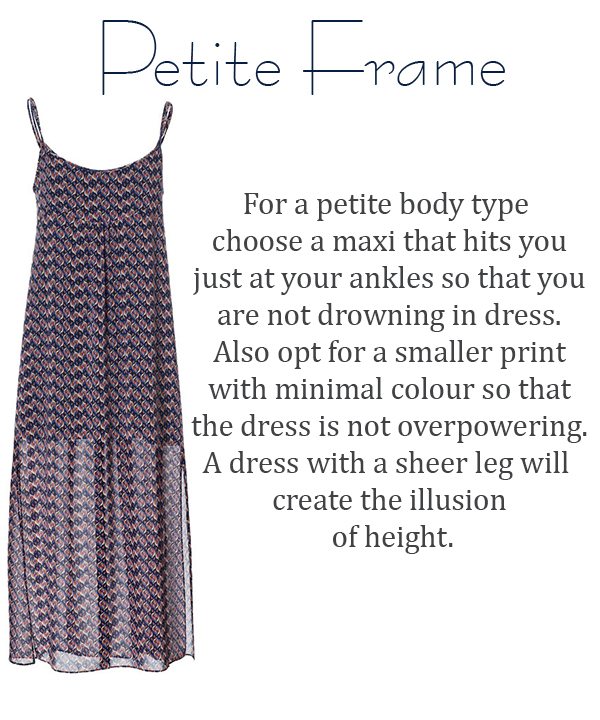 maxi dress for petite body type