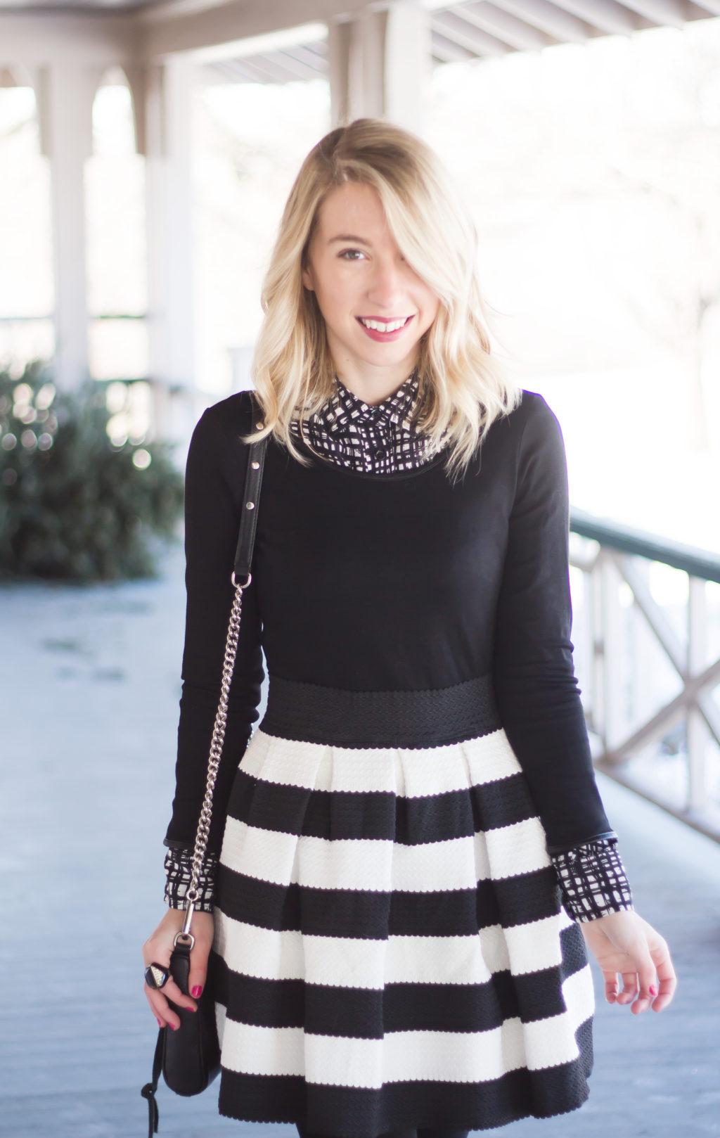 Black and white skirt clearance combination