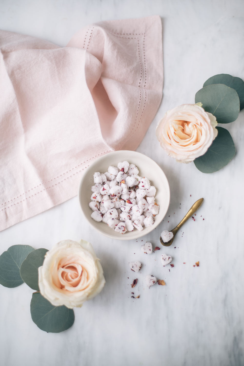 heart shaped sugar cubes for valentines day with rose water