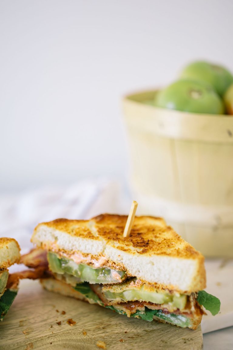 Bacon, Lettuce and Fried Green Tomato Sandwich The Blondielocks