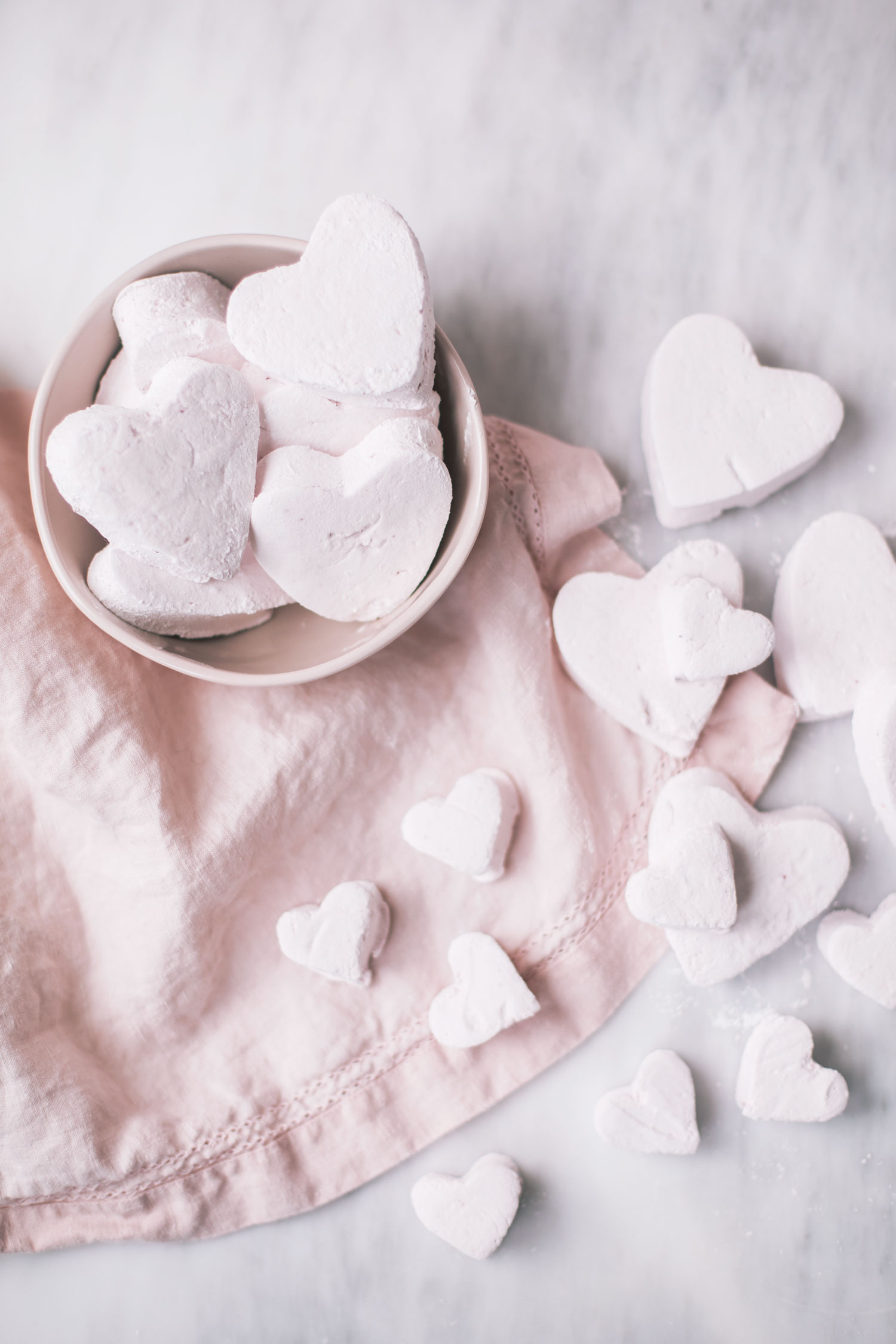 Homemade Raspberry Heart Marshmallows, The Blondielocks