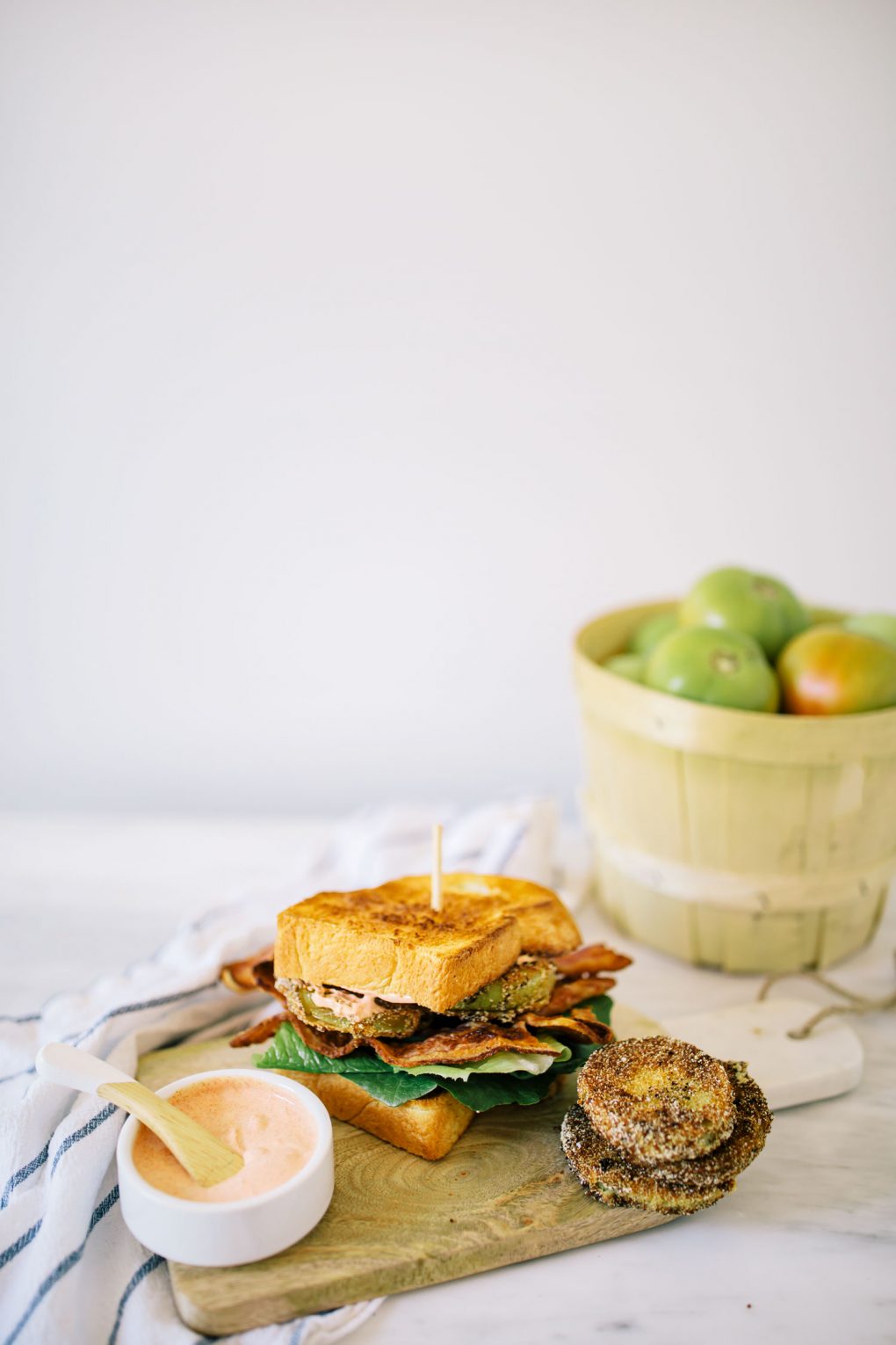 Bacon, Lettuce and Fried Green Tomato Sandwich The Blondielocks